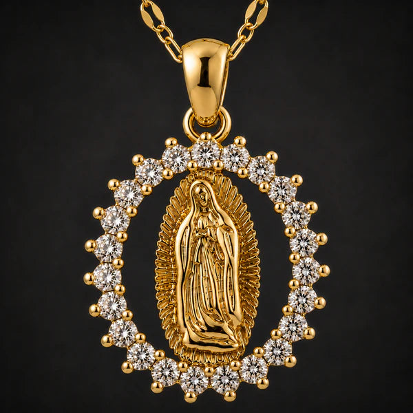 Collar Virgen de Guadalupe · Acabado Dorado Premium